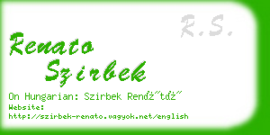 renato szirbek business card